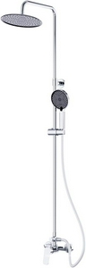 Смеситель для душа, со стационарным верхн.душем d25см., душевая лейка, шланг в компл., (цв.хром),  ZZ BelBagno Marino MARINO-DOCM-CRM