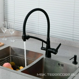Смеситель для кухни Comfort, с гибким изливом, бронза, черный ZZ Gappo Gappo G4398-86