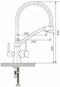 Смеситель для кухни Comfort, с гибким изливом, бронза, черный ZZ Gappo Gappo G4398-86