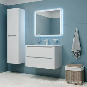 Комплект мебели 80cм, тумба подвесная, два выдвижных ящика, раковина в компл., цв белый Iddis edifice EDI80W0i95K