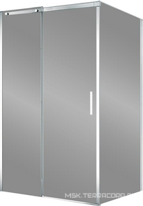 Душевое ограждение 1500x1000х1950мм, прямоуг., сдвижная дверь, боковая стенка, правая/левая, (стекло прозрачн.8мм, фурн.цв.хром), Acqua ZZ BelBagno ACQUA ACQUA-AH-1-150/100-C-Cr