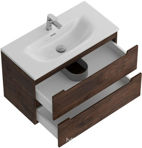 База под раковину подвесная с 2 выкатными ящиками, 81х39хh51,5см, без раковины, (цв.Rovere Moro),  ZZ BelBagno Etna 39 ETNA39-800/390-2C-SO-RW-P