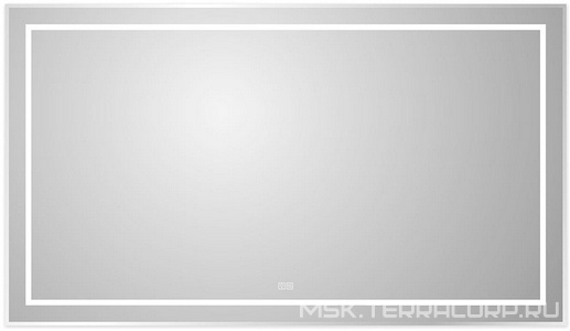 Зеркало в алюминиевой раме 1400x800x32мм, со встроенным светильником, и сенсорным выключателем, (рама цв.сатин),  ZZ BelBagno Kraft SPC-KRAFT-1400-800-LED-TCH-WARM