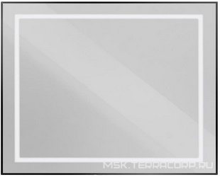 Зеркало в алюминиевой раме 1000x800x32мм, со встроенным светильником и сенсорным выключателем, (рама цв.черный), BelBagno ZZ