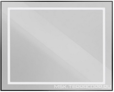 Зеркало в алюминиевой раме 1000x800x32мм, со встроенным светильником и сенсорным выключателем, (рама цв.черный), BelBagno ZZ BelBagno Kraft SPC-KRAFT-1000-800-SENS-NERO