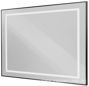 Зеркало в алюминиевой раме 1000x800x32мм, со встроенным светильником и сенсорным выключателем, (рама цв.черный), BelBagno ZZ BelBagno Kraft SPC-KRAFT-1000-800-SENS-NERO