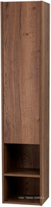 Шкаф подвесной с распашной дверцей и одной открытой полкой, ПЕТЛИ СПРАВА, 300х300хh1600мм, (цв.Rovere Tabacco),  ZZ BelBagno Kraft KRAFT-1600-1A-SC-RT-R