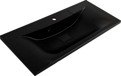 Раковина 1000x450x150мм, 1 отв.д/смесит., с переливом, (искусственный мрамор, цв.черный матовый), BelBagno Marino ZZ