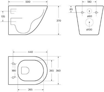 Унитаз подвесной, безободковый 500x360мм, сиденье с микролифтом, крепёж в компл., смыв Tornado,  ZZ BelBagno Sfera-Tor BB046CH-TOR/SC