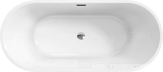 Ванна 1700х750хh580мм, отдельностоящая, интегрированный слив-перелив, донный клапан цв.хром в компл., (акрил цв.белый), Uno ZZ