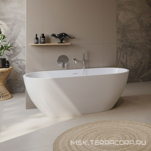 Ванна 1700х750хh580мм, отдельностоящая, интегрированный слив-перелив, донный клапан цв.хром в компл., (акрил цв.белый), Uno ZZ BelBagno UNO BB701-1700-750-K