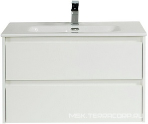 База под раковину подвесная с двумя выкатными ящиками,900x455x608мм, без раковины, (цв.Bianco Opaco),Uno ZZ