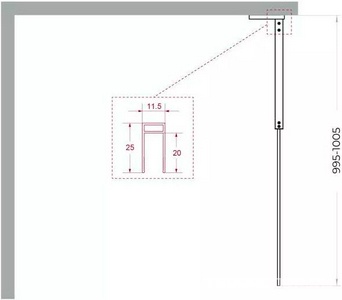 Душевая перегородка 1000хh2000мм, правая/левая, (стекло бронза 8мм, поперечный, фурнит. цв.оружейная сталь), Liberta ZZ BelBagno UNO UNO-L-1-TB-100-BR-GM