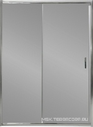 Дверь для душа, в нишу 1400хh1950мм, раздвижная, 1 дверь, 1 неподв.секция, правая/левая, (стекло Шиншила 5/4мм, фурн.цв.хром), Uno ZZ