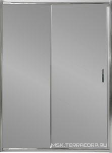 Дверь для душа, в нишу 1400хh1950мм, раздвижная, 1 дверь, 1 неподв.секция, правая/левая, (стекло Шиншила 5/4мм, фурн.цв.хром), Uno ZZ BelBagno Uno-195 UNO-195-BF-1-140-CH-CR