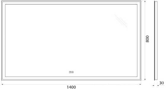 Зеркало 1400x30x800мм, с встроенным по периметру светильником, сенсорным выключателем, и подогревом 12W, 220-240V, BelBagno ZZ BelBagno Универсал SPC-GRT-1400-800-LED-TCH-WARM