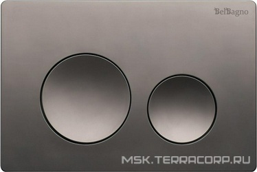 Кнопка двойного смыва для инсталляции подвесного унитаза, только для инстал. арт.BB-101-M.., (цв.оружейная сталь), BelBagno