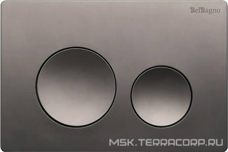 Кнопка двойного смыва для инсталляции подвесного унитаза, только для инстал. арт.BB-101-M.., (цв.оружейная сталь), BelBagno BelBagno Универсал BB-03C-GM