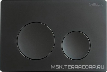 Кнопка двойного смыва для инсталляции подвесного унитаза, только для инстал. арт.BB-101-M.., (цв.черный матовый), BelBagno