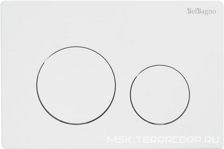 Кнопка двойного смыва для инсталляции подвесного унитаза, только для инстал. арт.BB-101-M.., (цв.белый глянец), BelBagno BelBagno Универсал BB-03C-BL