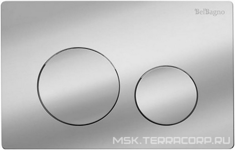 Кнопка двойного смыва для инсталляции подвесного унитаза, только для инстал. арт.BB-101-M.., (цв.хром глянец), BelBagno BelBagno Универсал BB-03C-CRM