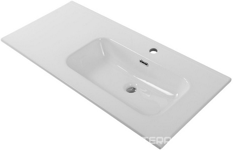 Раковина (ПРОДАЖА ТОЛЬКО С БАЗОЙ ПОД РАК.), чаша справа, 1010х460мм, с 1 отв.д/смесит., с переливом, (керамика, цв.белый), BelBagno ZZ BelBagno Универсал BB1000ETL-R