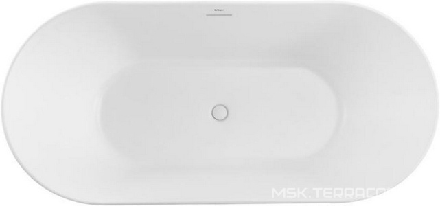 Ванна 1700x800xh580мм, отдельностоящая, слив-перелив, пробка слива цв.хром в компл., (акрил цв.белый матовый), BelBagno ZZ BelBagno Универсал BB411-1700-800-MATT