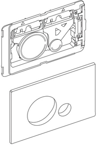 Кнопка двойного смыва, для инсталляции д/унитаза, (цв.оружейная сталь ), BelBagno Sfera ZZ BelBagno sfera CZR/BB-SR-GM