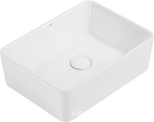 Раковина накладная на столешницу, прямоугольная, 485х375хh135мм, без отв.д/смесит., без перелива, (цв. белый), Rechteck ZZ