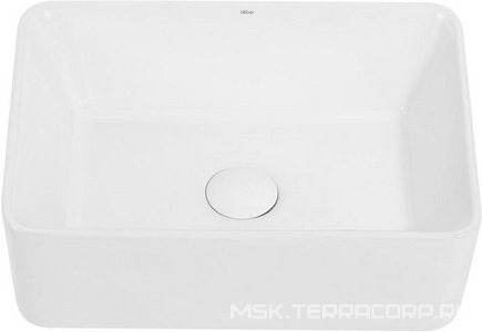Раковина накладная на столешницу, прямоугольная, 485х375хh135мм, без отв.д/смесит., без перелива, (цв. белый),  ZZ Abber Rechteck AC2212