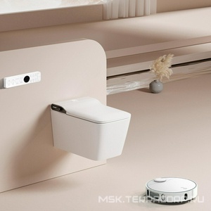 Унитаз-биде подвесной 60х36см, электронный, сиденье, инсталляция в компл.,  ZZ Abber Rechteck AC1215S с инсталляцией AC0101P2