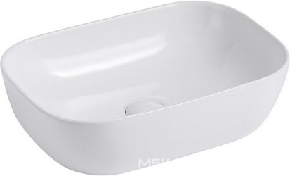 Раковина накладная на столешницу, овальная, 460х325хh135мм, без отв.д/смесит., без перелива, (цв. белый), Rechteck ZZ