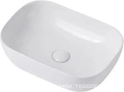 Раковина накладная на столешницу, овальная, 460х325хh135мм, без отв.д/смесит., без перелива, (цв. белый),  ZZ Abber Rechteck AC2200
