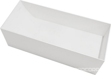 Ванна 1500x700xh550мм, отдельностоящая, интегрированный слив-перелив, крышка слива в цвет ванны в компл., (иск.камень. цв.белый матовый), Stein ZZ