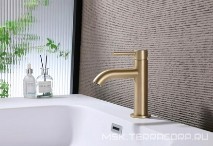 Смеситель для раковины, (цв.золото матовое),  ZZ Abber Kreis AF8110G