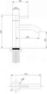 Смеситель для раковины, (цв.золото матовое),  ZZ Abber Kreis AF8110G