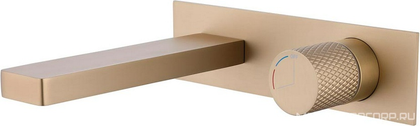 Смеситель для раковины, встраиваемый в стену, внутрен. часть в компл., (цв.золото матовое), Rund ZZ