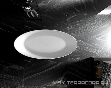 Ванна 1800х850h580мм, свободностоящая, интегрированный слив-прелив крышка слива в цвет ванны., (акрил цв.белый), Abber ZZ Abber Универсал AB9374-1.8