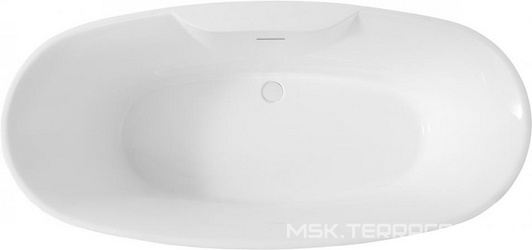 Ванна 1700х800h580мм, отдельностоящая, на каркасе, интегрированный слив-прелив крышка слива в цвет ванны., (акрил цв.белый), Abber ZZ