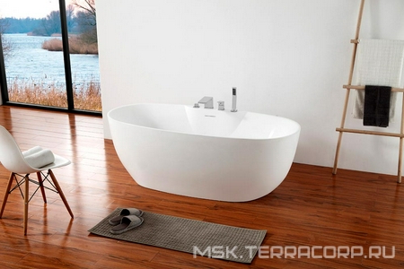 Ванна 1700х800h580мм, отдельностоящая, на каркасе, интегрированный слив-прелив крышка слива в цвет ванны., (акрил цв.белый), Abber ZZ Abber Универсал AB9323