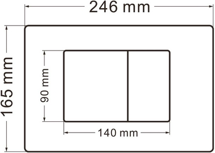 Кнопка двойного смыва для инсталл.д/унитаза, (цв.черный матовый), Abber ZZ Abber Универсал AC0120MB