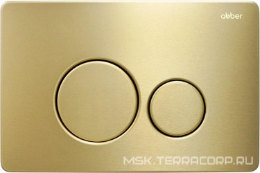 Кнопка двойного смыва для инсталл.д/унитаза, (цв.золото матовое), Abber ZZ