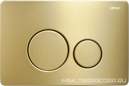 Кнопка двойного смыва для инсталл.д/унитаза, (цв.золото матовое), Abber ZZ Abber Универсал AC0121MMG