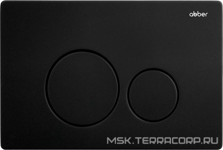 Кнопка двойного смыва для инсталл.д/унитаза, (цв.черный матовый), Abber ZZ Abber Универсал AC0121MB