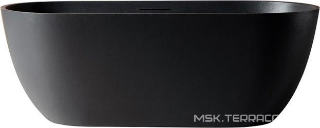 Ванна 1700х750h600мм, отдельностоящая, на каркасе, интегрир.слив-прелив крышка слива в цвет ванны, (искусств.камень цв.черный матов), Frankfurt ZZ