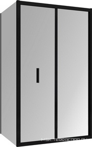 Душевой уголок 900х900хh1950мм, квадрат, (стекло прозрачное 6мм, фурн.цв,черный матовый),  ZZ Abber Sonnenstrand AG07090B-S90B