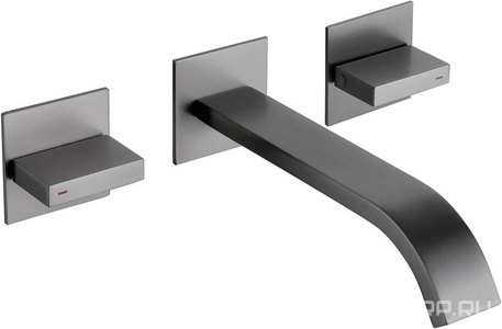 Смеситель для раковины, встраиваемый в стену, внутрен. часть в компл., (цв.никель),  ZZ Abber Wasserfall AF8612NG