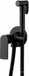Смеситель совмещ. с гигиенич. душем, готовый к-т: лейка, шланг, скрытая часть, (цв.черный матовый), Weiss Insel ZZ