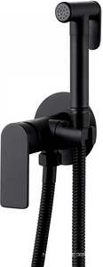 Смеситель совмещ. с гигиенич. душем, готовый к-т: лейка, шланг, скрытая часть, (цв.черный матовый),  ZZ Abber Weiss Insel AF8025B