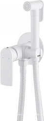 Смеситель совмещ. с гигиенич. душем, готовый к-т: лейка, шланг, скрытая часть, (цв.белый матовый), Weiss Insel ZZ